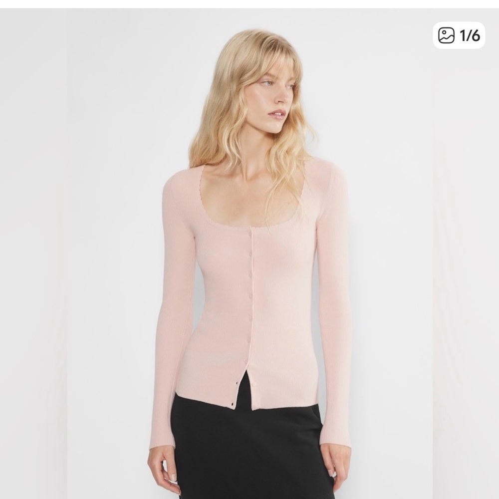 Aritzia Marie Sweater Bow Pink